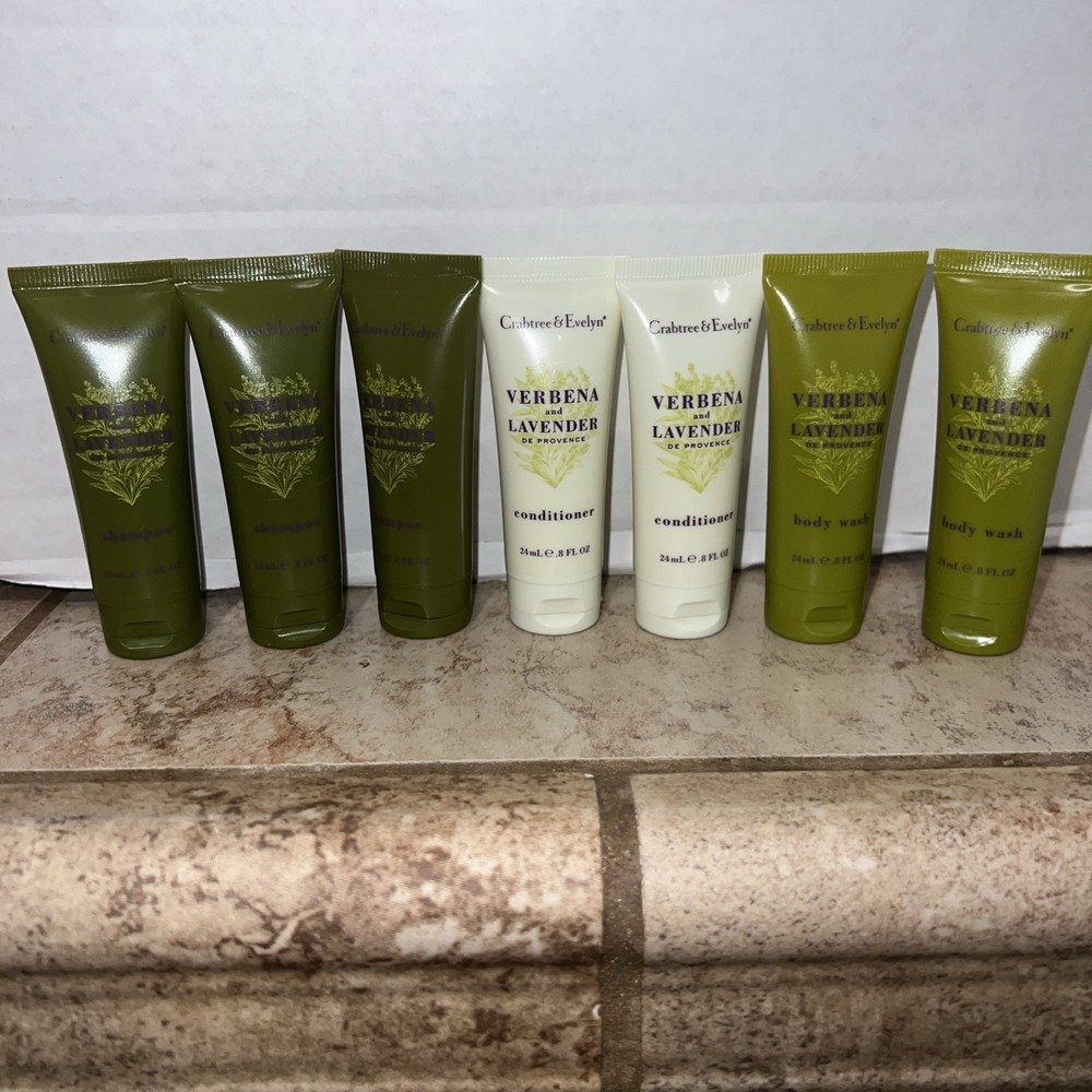 7 Crabtree & Evelyn Verbena Lavender conditioner‎ shampoo Body wash travel